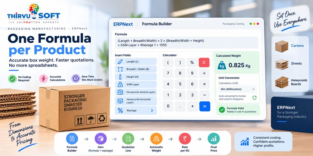 Packaging ERP Software: One Formula per Product for Accurate Box Weight & Costing